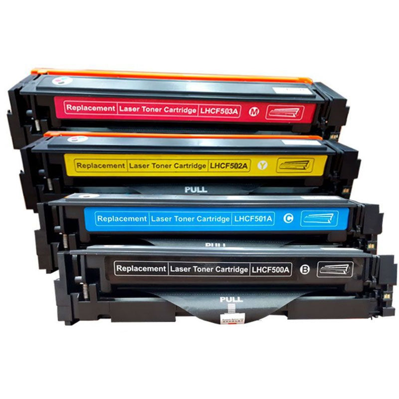 Compatible HP 202X CF500X CF501X CF502X CF503X Toner Cartridge Combo High Yield