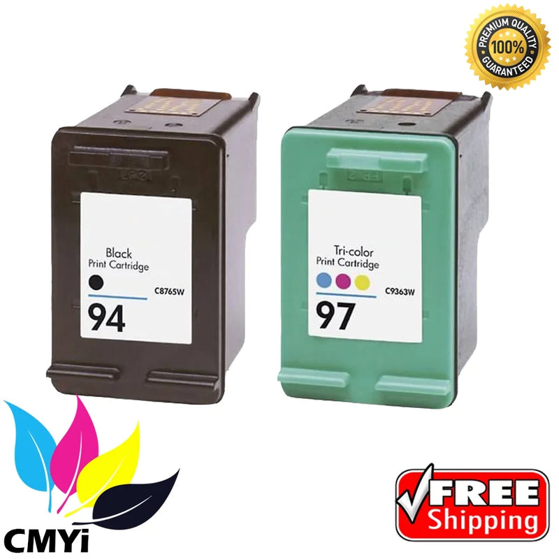 Compatible HP 94 HP 97 Black and Tri-color Ink Cartridge Combo High Yield
