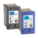 Compatible HP 21 HP 22 Black and Color Ink Cartridge Combo