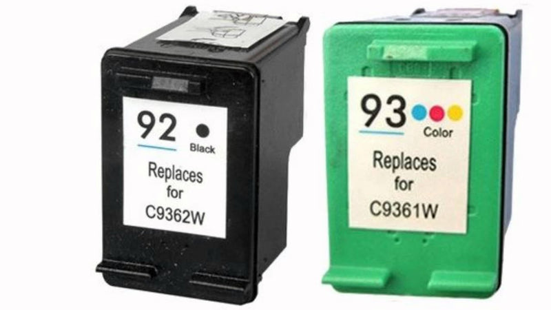 Remanufactured HP 92 HP 93 Black and Color Ink Cartridge Combo