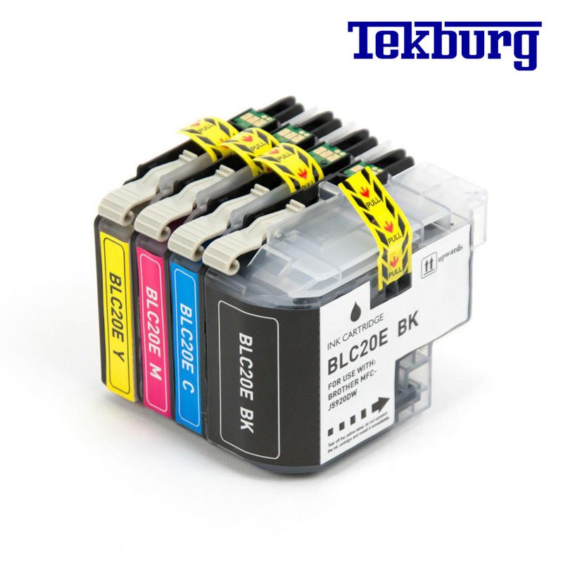 Compatible Brother LC20E Black and Color Ink Cartridges Extra High Yield