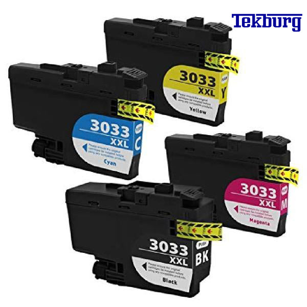 Compatible Brother LC3033 Black and Colour Ink Cartridges Extra High Yield