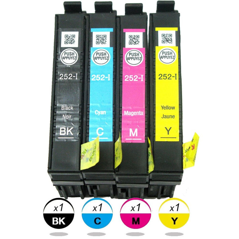 Epson T252XL Compatible Black and Color Ink Cartridges High Yield