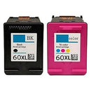 Remanufactured HP 60XL new compatible Black and Color Ink Cartridge Combo High Yield