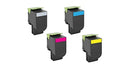 Lexmark 80C1H Compatible Toner Cartridge Combo High Yield BK/C/M/Y
